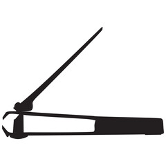 Nail clippers in silhouette