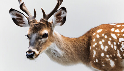 full body of a fallow deer, isolated white background

