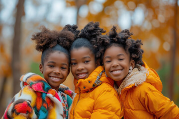 A group of young girls standing next to each other. Suitable for various concepts and themes