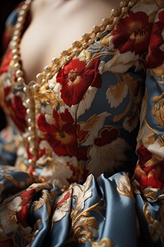 Close-up of reinaissence dress