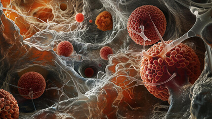 A micro image capturing the intricate dance of cells within the body a testament to lifes complexity