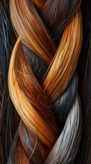 Magnified hair texture a microscopic journey along the length of a strand revealing the beauty of its structure