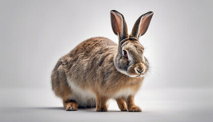 Obraz premium full body of a Lepus europaeus, isolated white background 
