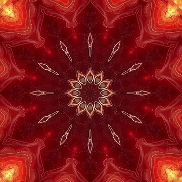 Red Base Chakra Animated Kaleidoscope Mandala