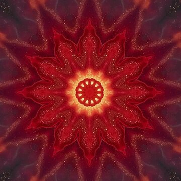 Red Base Chakra Animated Kaleidoscope Mandala