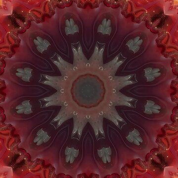 Red Muladhara Mandala Base Chakra Kaleidoscope
