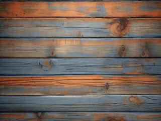 Obraz premium orange and blue and brown and dark and dirty wood wall wooden plank board texture background