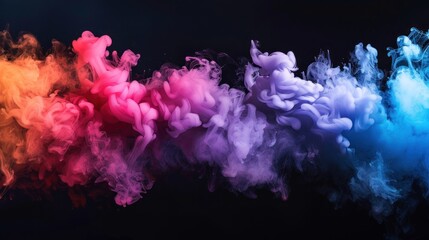 wispy pastel smoke on a black background isolated. - obrazy, fototapety, plakaty