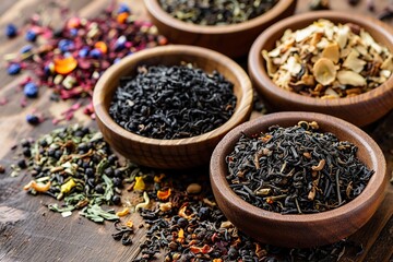 various types of tea exquisitely presented