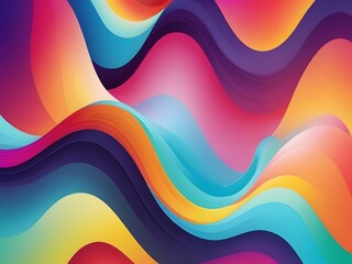 Abstract background with smooth lines in pink, blue, and orange colors. Generative AI