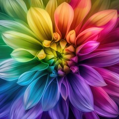 Whirling Kaleidoscope: A Mesmerizing Kaleidoscope of Color Blooms. Generative AI.