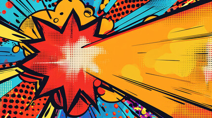 Colorful comic bubble pop art wallpaper with copy space for text