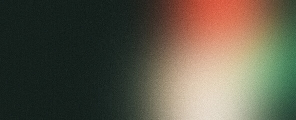 Dark grainy gradient background green orange abstract glowing colors on black backdrop noise texture banner poster header design
