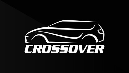 Fototapeta premium Crossover car illustration suv logo vector