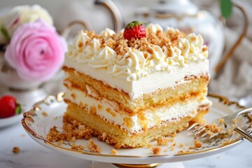delicious Napoleon cake with butter cream