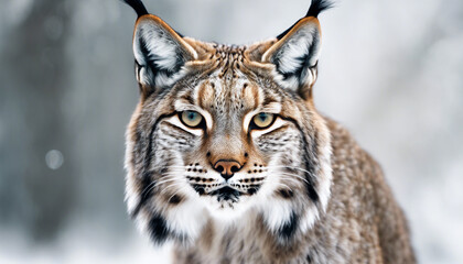 full body of lynx, isolated white background
