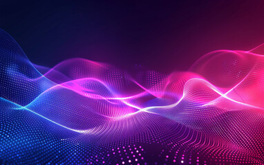 Abstract Waving Particle Technology Background Design. Abstract wave moving dots flow particles