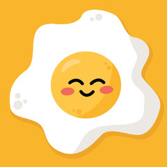 Vector illustration of cute fried eggs, vector food, vector illustration