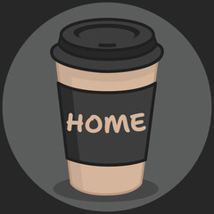 Coffee cup vector illustration, cardboard coffee cup, coffee to go, vector food