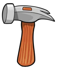 Foto auf Acrylglas Karikaturzeichnung Cute Construction Hammer Tool PNG art