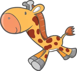 Fotobehang Cartoons cute safari giraffe png art