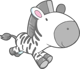 Acrylic prints Cartoon draw Cute Zebra Safari Animal PNG