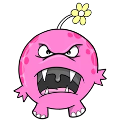Tuinposter Cartoons cute angry monster png art
