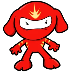 Fototapete Karikaturzeichnung ninja warrior puppy dog png art