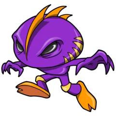 Fotobehang Cartoons evil purple ninja png art