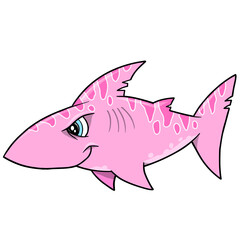 Pink Shark PNG Art