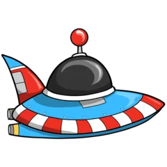 Papier Peint photo Dessin animé UFO spaceship png art