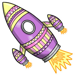 Cute Space Rocket PNG Art