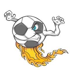 Foto auf Acrylglas Karikaturzeichnung Soccer Ball Character PNG art