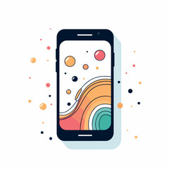 Phone in cartoon, doodle style. Image for t-shirt, web, mobile apps and ui. Isolated 2d vector illustration in logo, icon, sketch style, Eps 10. AI Generative