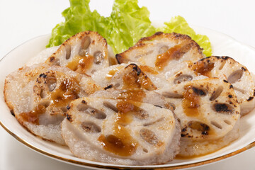 レンコンと長芋のもちもち焼き