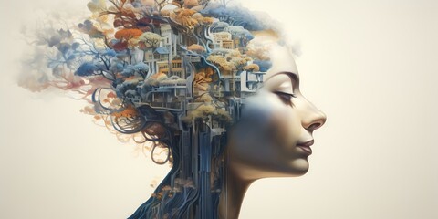 illustration of what's inside the woman's mind