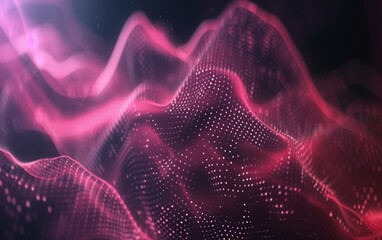Fototapeta premium Abstract Waving Particle Technology Background Design. Abstract wave moving dots flow particles
