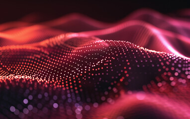 Abstract Waving Particle Technology Background Design. Abstract wave moving dots flow particles