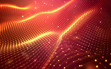 Abstract Waving Particle Technology Background Design. Abstract wave moving dots flow particles