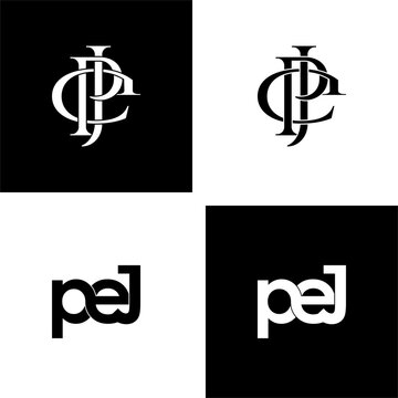 pej typography letter monogram logo design set