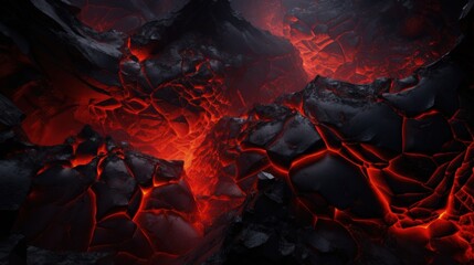 Captivating lava wallpaper: fiery beauty and volcanic landscapes in breathtaking visuals. Earth's core, hot lava flow, volcanic activity, nature's fiery display. - obrazy, fototapety, plakaty