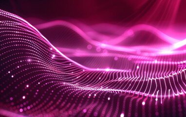Abstract Waving Particle Technology Background Design. Abstract wave moving dots flow particles