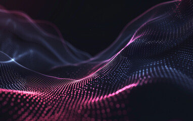 Abstract Waving Particle Technology Background Design. Abstract wave moving dots flow particles