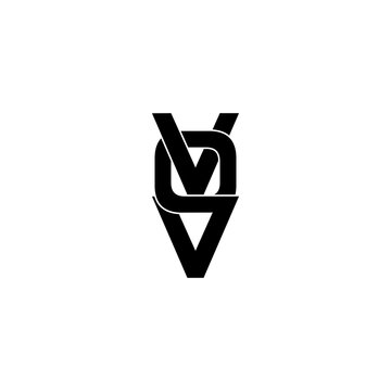 vov lettering initial monogram logo design