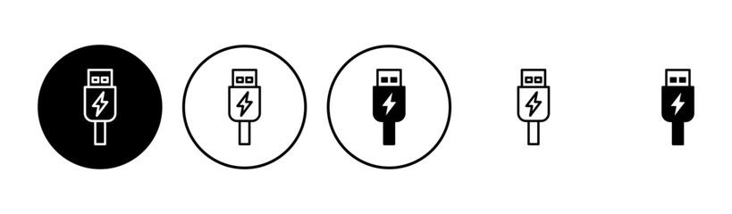 Usb icon set. Flash disk icon vector