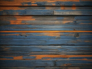 Fototapeta premium blue and orange and dirty wood wall wooden plank board texture background