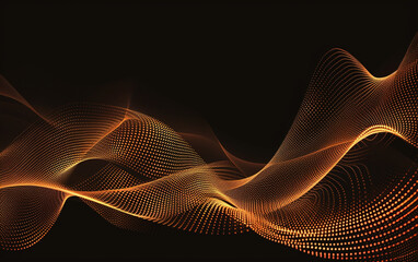 Abstract Waving Particle Technology Background Design. Abstract wave moving dots flow particles