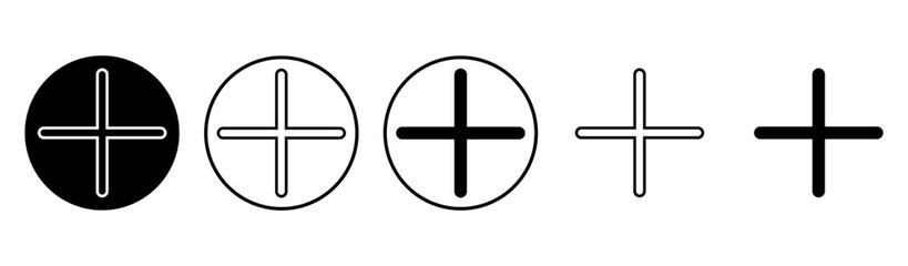 Obraz premium Plus Icon set. Add plus icon