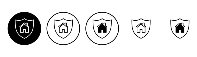 Home insurance icon set. home protection icon