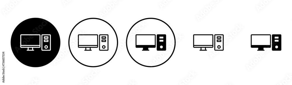 Wall mural computer icon set. computer monitor icon vector.